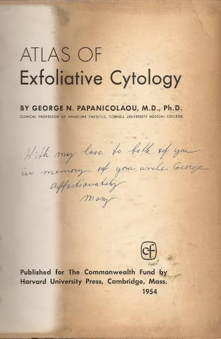 Εξώφυλλο ή σελίδα του Atlas of Exfoliative Cytology (1954)