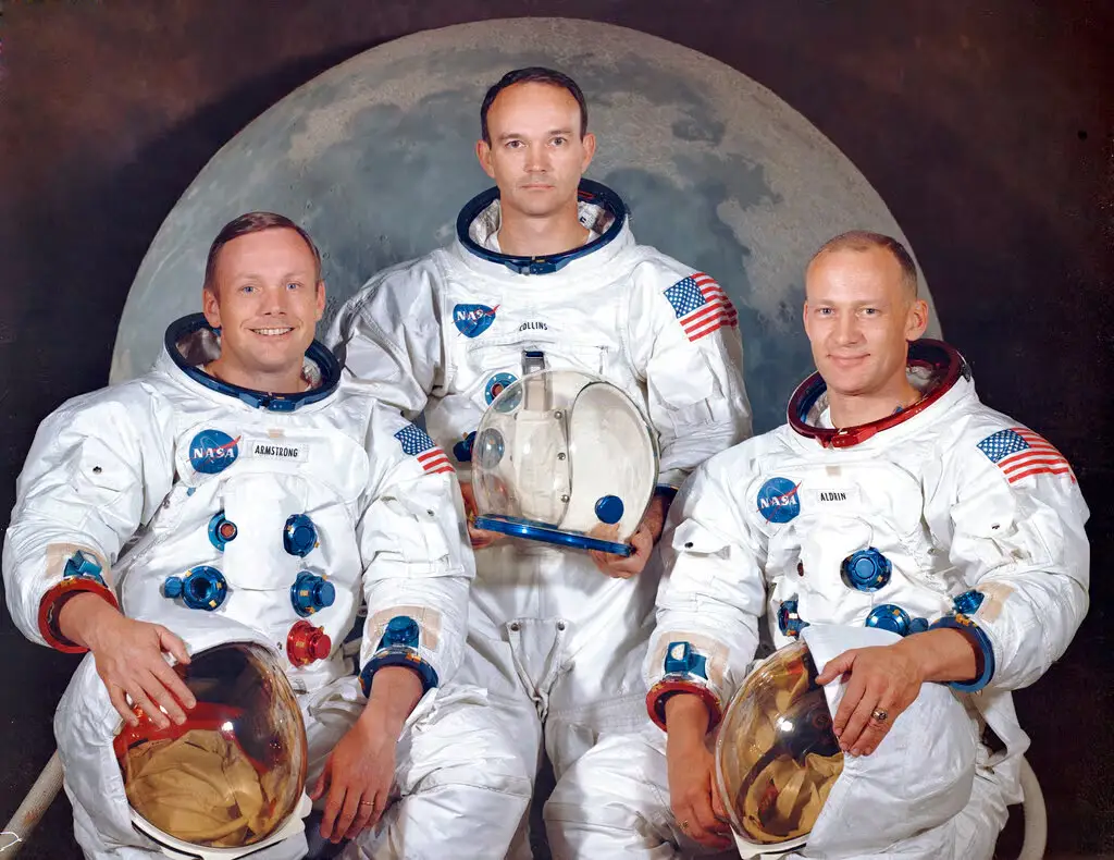 Ο Neil Armstrong, ο Michael Collins και ο Buzz Aldrin, το πλήρωμα της αποστολής Apollo 11