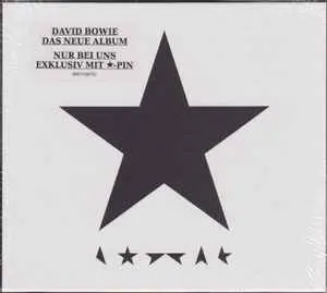 Έκδοση του άλμπουμ Blackstar του David Bowie με μαύρο αστέρι σε λευκό φόντο