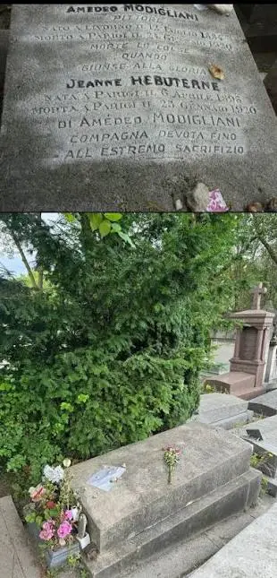 Ο τάφος του Αμεντέο Μοντιλιάνι και της Jeanne Hébuterne στο Père Lachaise