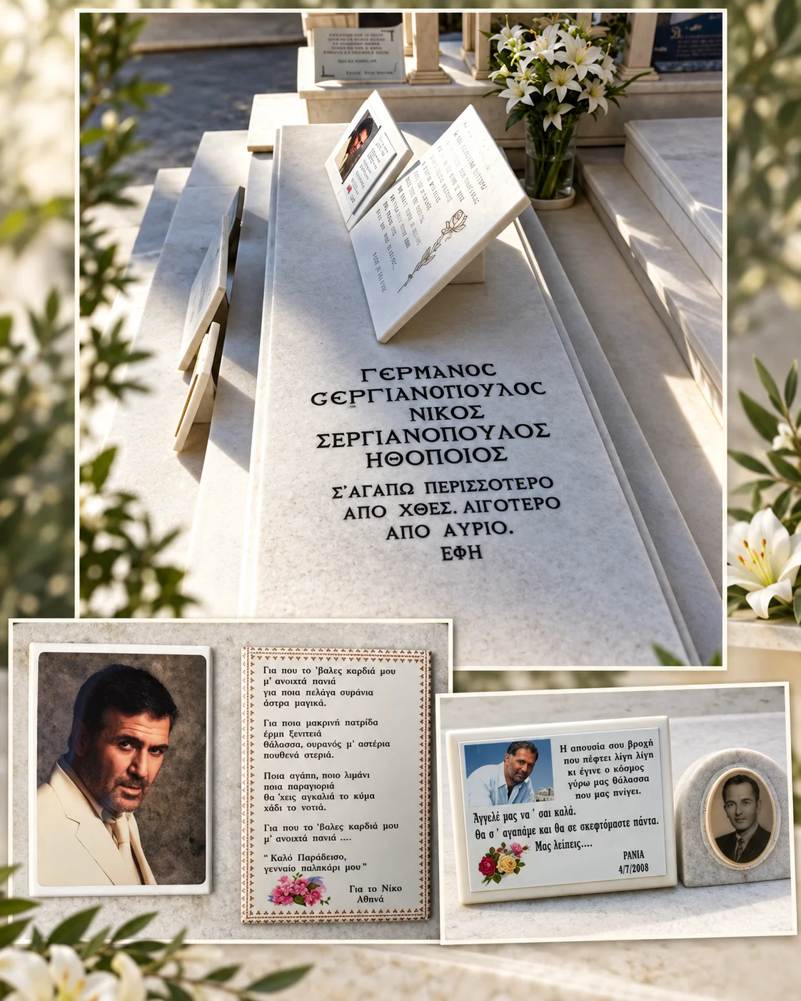 Ο τάφος του Νίκου Σεργιανόπουλου στο νεκροταφείο της Δράμας