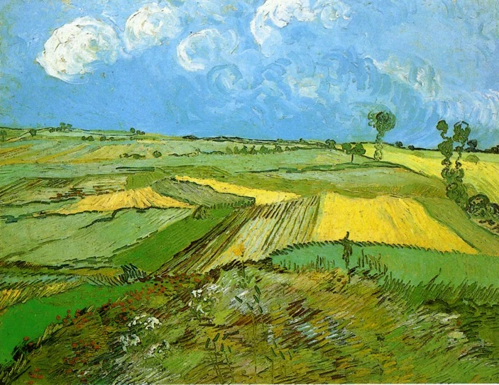 Wheat Fields near Auvers, τοπίο με αγρούς που ζωγράφισε ο Vincent van Gogh στο Auvers-sur-Oise το 1890